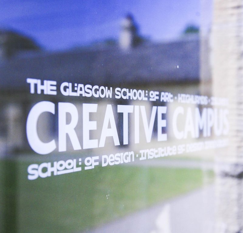 Detail of window decal - Glasgow School of Art Creative Campus